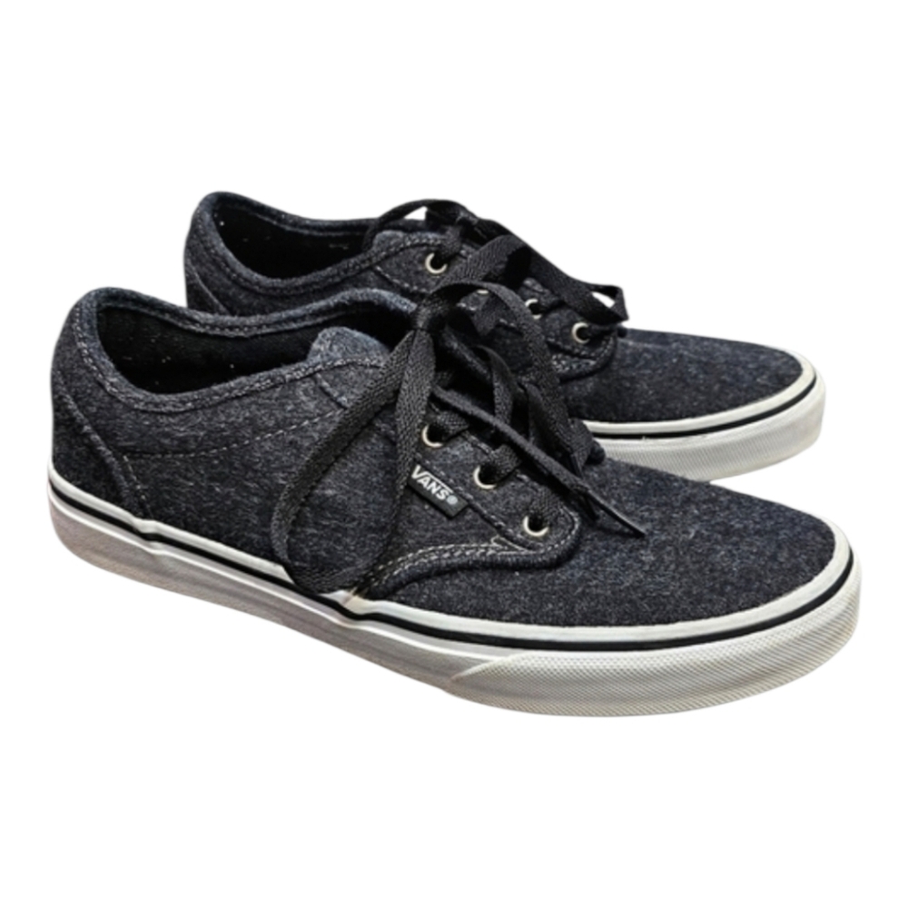 Vans Black Fabric Low Profile Skater Lace Up Sneakers Size Y5.5